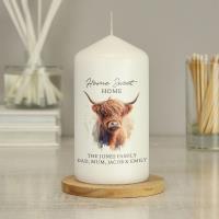 Personalised Highland Cow Pillar Candle Extra Image 2 Preview